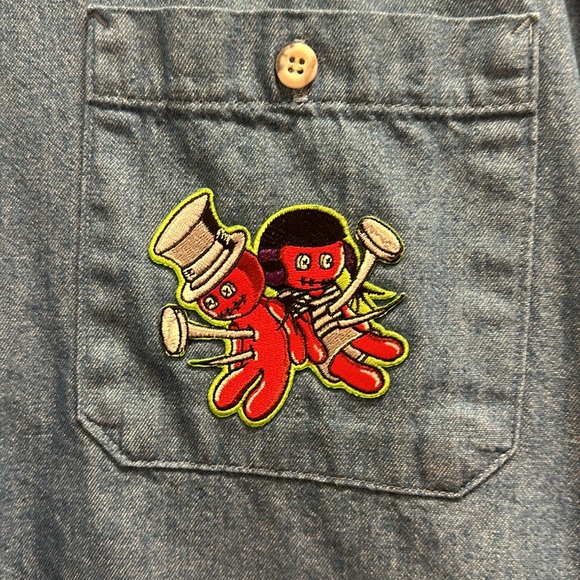 Tater Red's Lucky Mojos & Voodoo Denim Shirt with Patches - XL - Picture 9 of 11